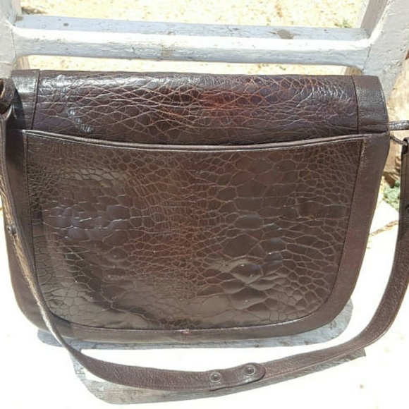 Vtg Rare 60s Alligator Fendi Brown Lambskin Bag - Picture 5 of 6